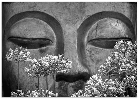 Serene Buddha With Flowers