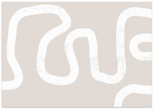 Fluid White Lines On A Beige Background