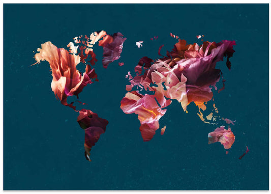 Floral World Map