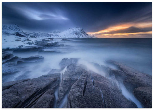 Snowy Coast Twilight