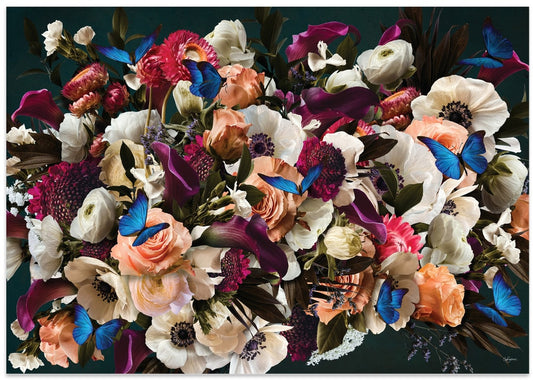 Dark Floral Butterflies