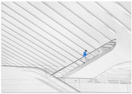 White Architecture Blue Figure