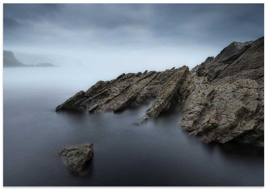 Misty Coastal Rocks