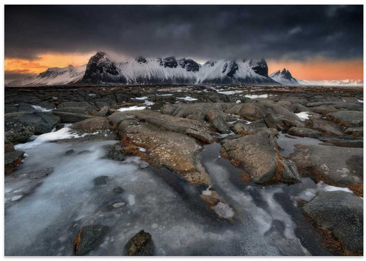 Icy Mountain Sunset