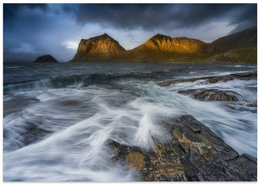 Golden Light Coastal Waves