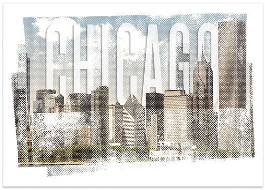 Distressed Chicago Skyline