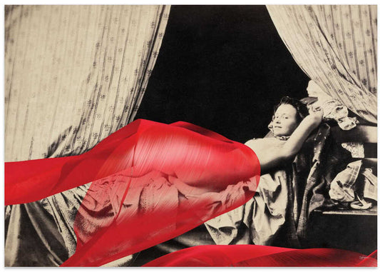 Sensual Woman Red Fabric