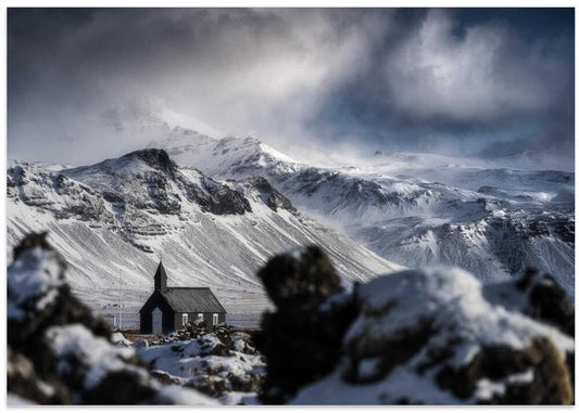 Black Church Winter Landscape