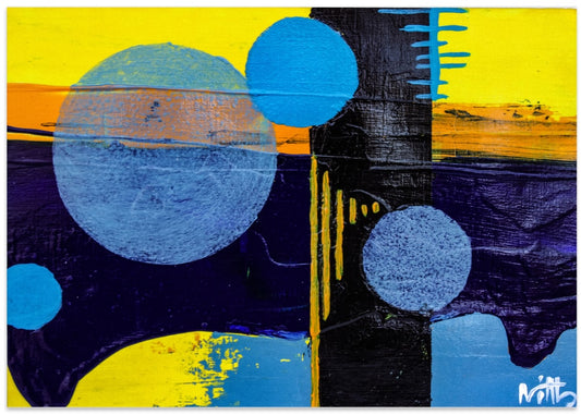 Abstract Circles Blue Yellow