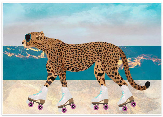 Cheetah Roller Skates Beach