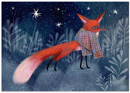 Whimsical Fox In Plaid