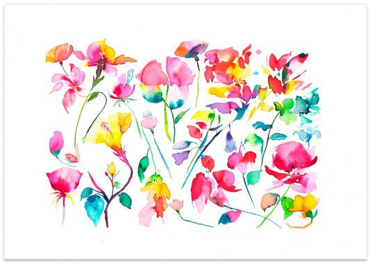 Colorful Watercolor Flowers