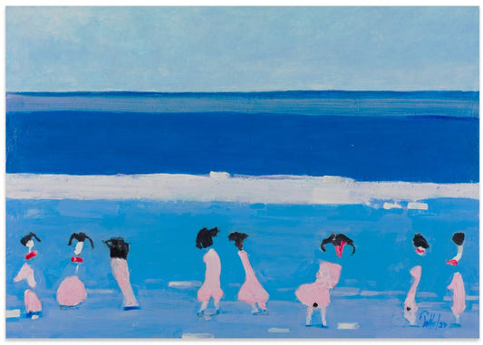 Pink Figures Blue Beach
