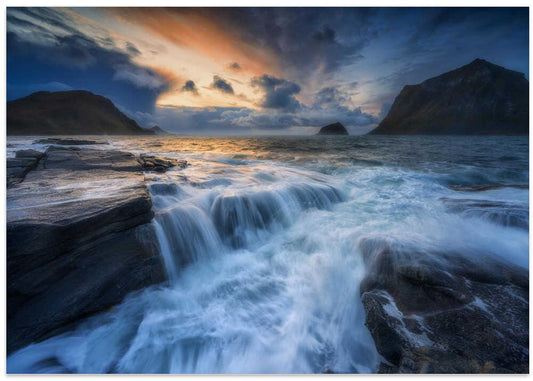Crashing Waves Sunset