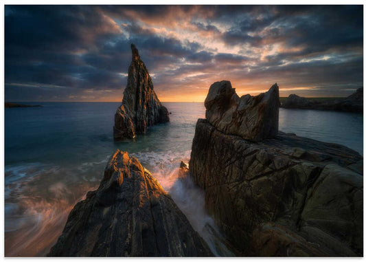 Dramatic Coastal Rocks Sunset