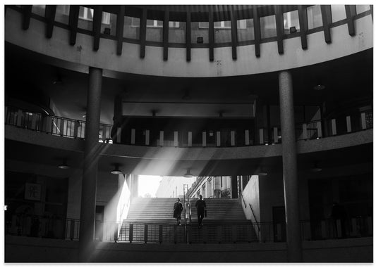 Sunlit Architectural Stairs