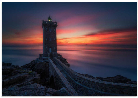 Vibrant Sunset Lighthouse
