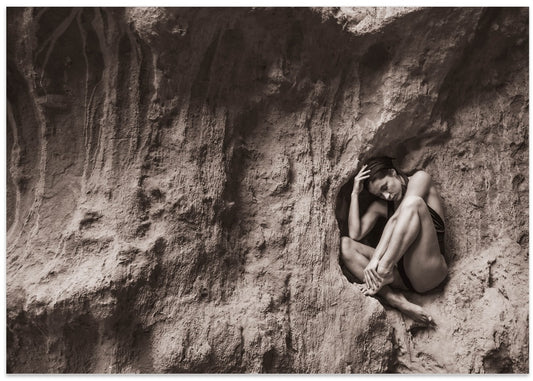Woman In Cave Solitude
