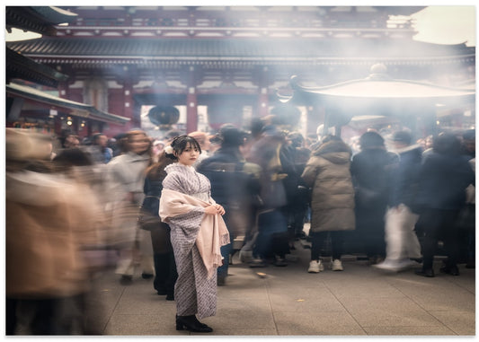 Kimono Amidst the Crowd