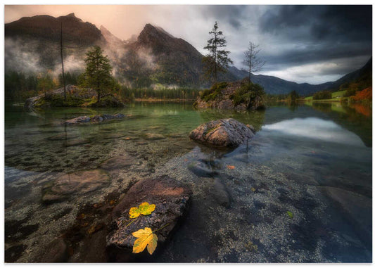 Misty Mountain Lake Reflections