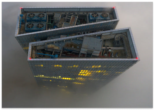 Foggy City Skyscrapers