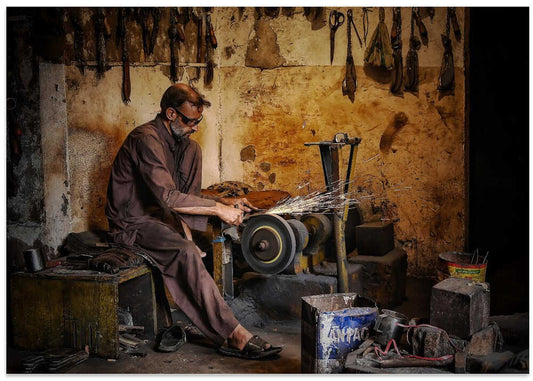 Man Grinding Sparks