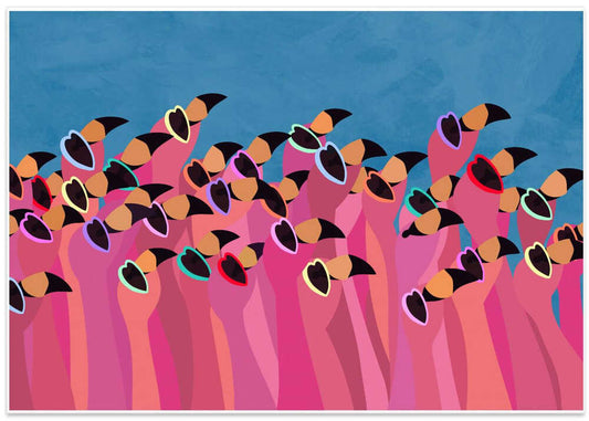 Vibrant Flamingo Flock