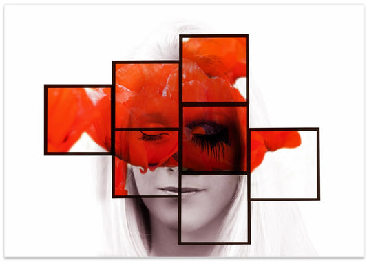 Woman and Red Poppies