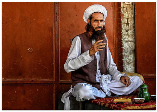 Pensive Man Drinking Tea