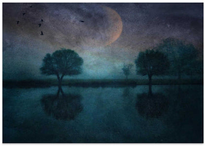 Moonlit Lake Reflections