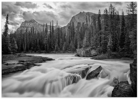 Monochrome Mountain River Flow