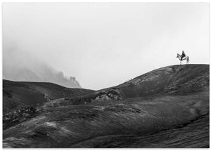 Solitary Rider Misty Landscape