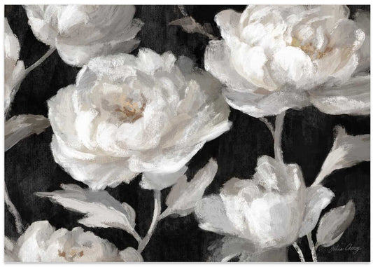 White Peonies On Black Julia Cheney