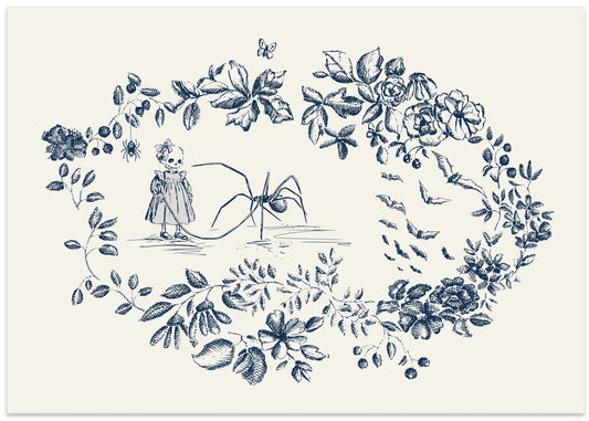 Skeleton Girl Floral Frame