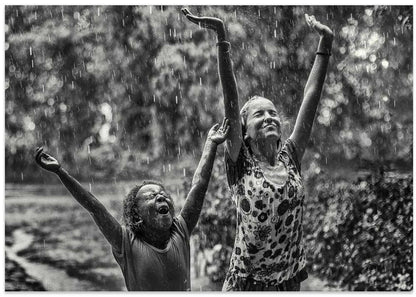 Joyful Children in Rain