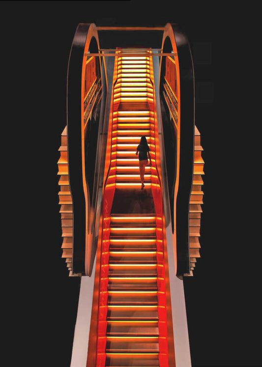Glowing Orange Stairway