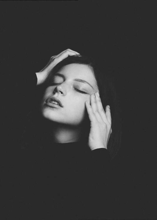 Serene Black White Portrait