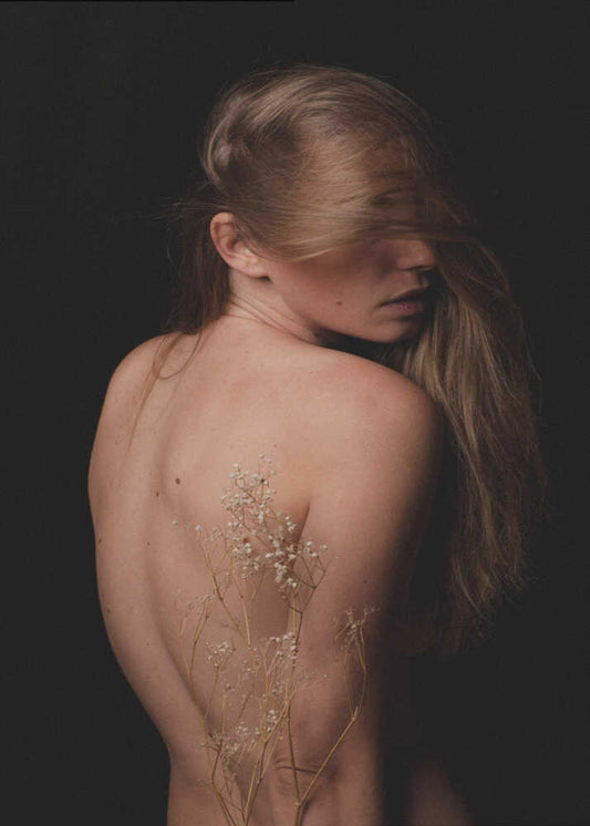 Mysterious Woman With Flowers