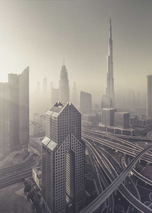 Misty Dubai Skyline