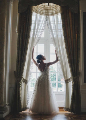 Graceful Bride By Window