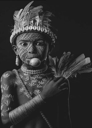 Tribal child portrait BW