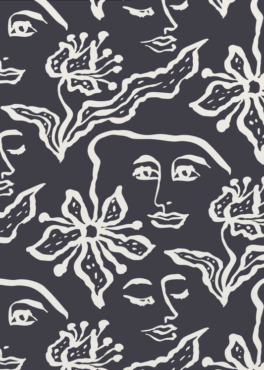 Tranquil Faces and Flowers