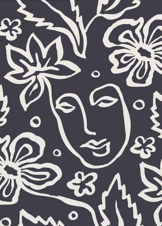 Serene Floral Face
