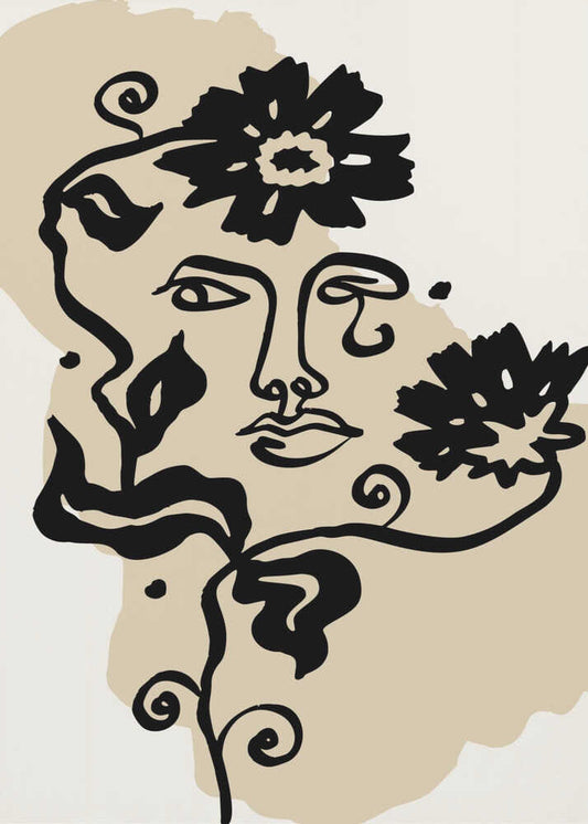 Abstract Floral Face