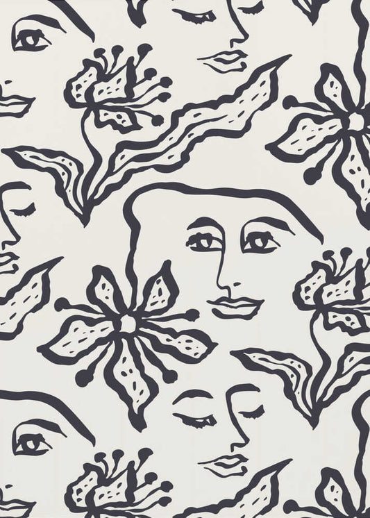 Serene Faces Floral Pattern