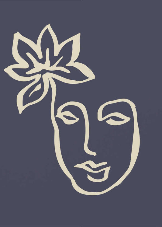 Blooming Face Line Art
