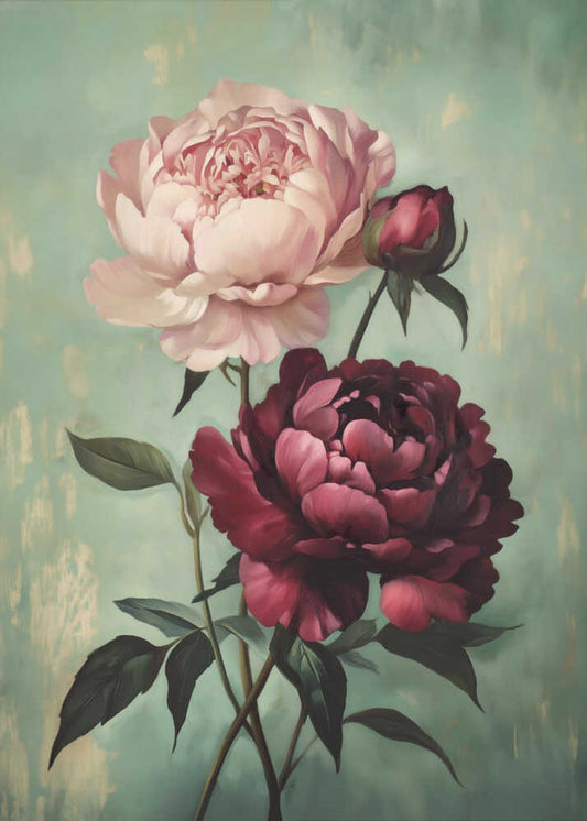 Crimson and Blush Peonies