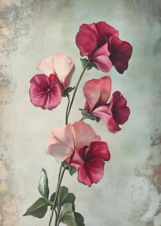 Vintage Sweet Pea Flowers
