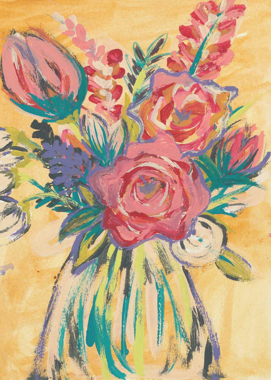 Hand painted abstract floral bouquet by Alyssa Hamilton Art