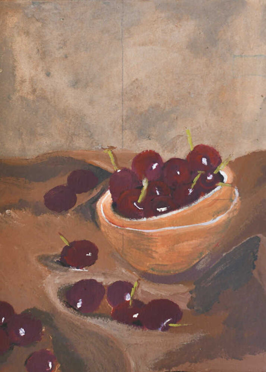Hand Painted Still Life Cherries by Alyssa Hamilton Art